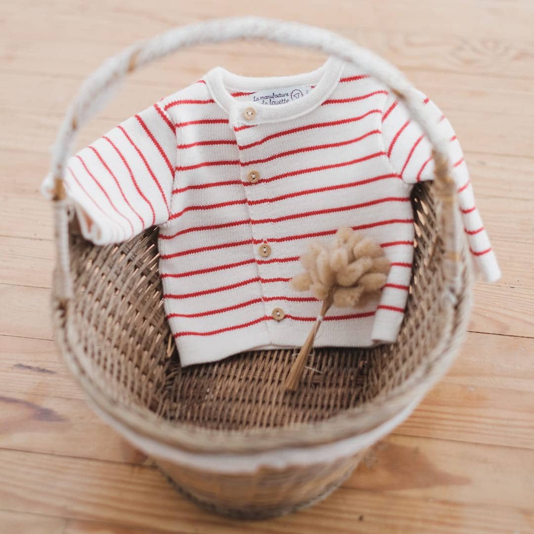 cardigan marinière bébé tricot