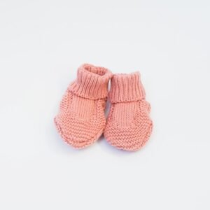 chaussons en coton pour bébé rose