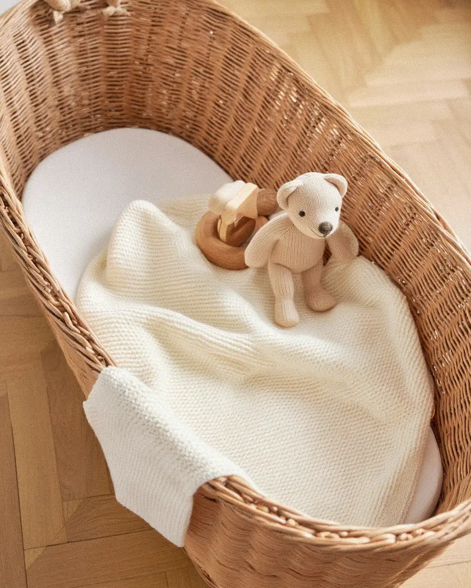 Couverture laine bébé made in france écru