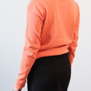 pull femme en coton orange