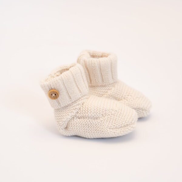 chaussons bébé en laine écru