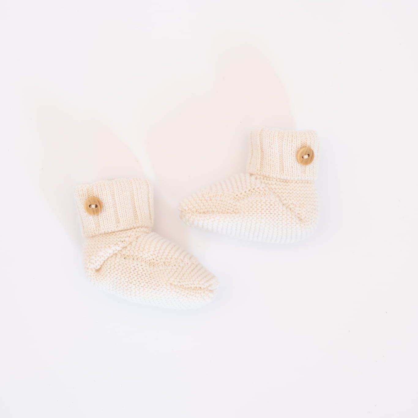 chaussons en laine bébé écru