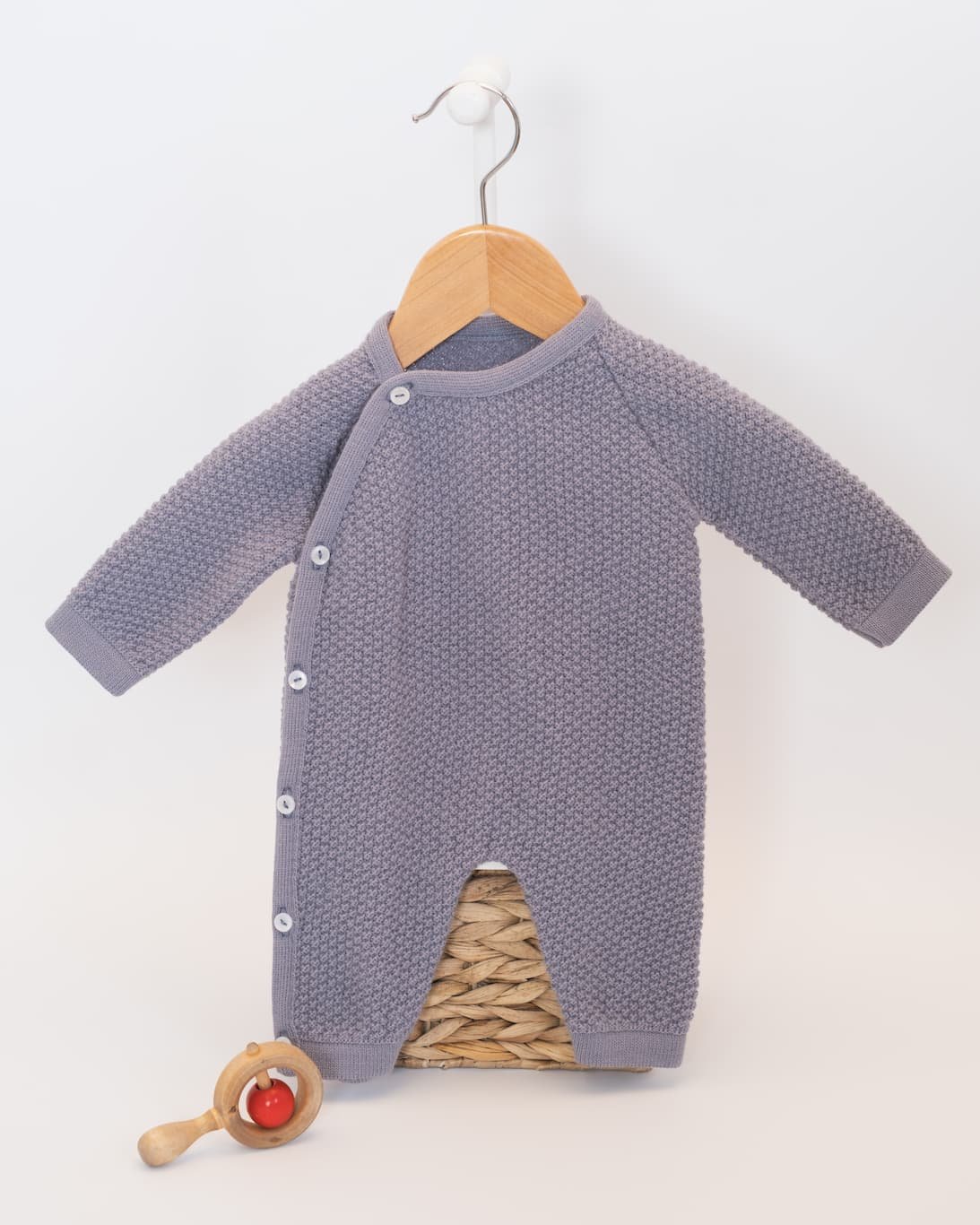 Combinaison bébé point nid d'abeille