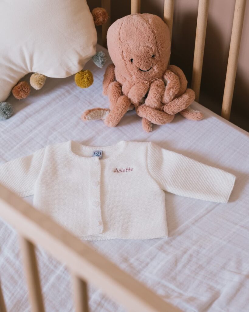 Couverture Bébé Personnalisée Avec Prénom - Broderie Sur Tricot Torsadé, Douillette, 95x70 Cm, Cadeau De Naissance