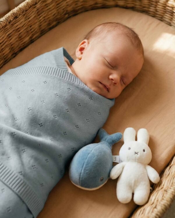 Couverture tricotée ajourée