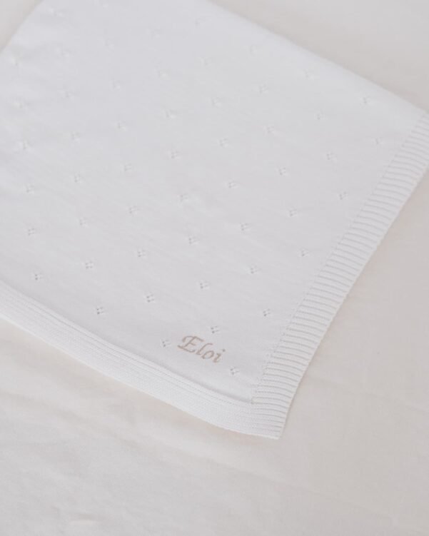 couverture en laine avec broderie personnalisée pour bébé