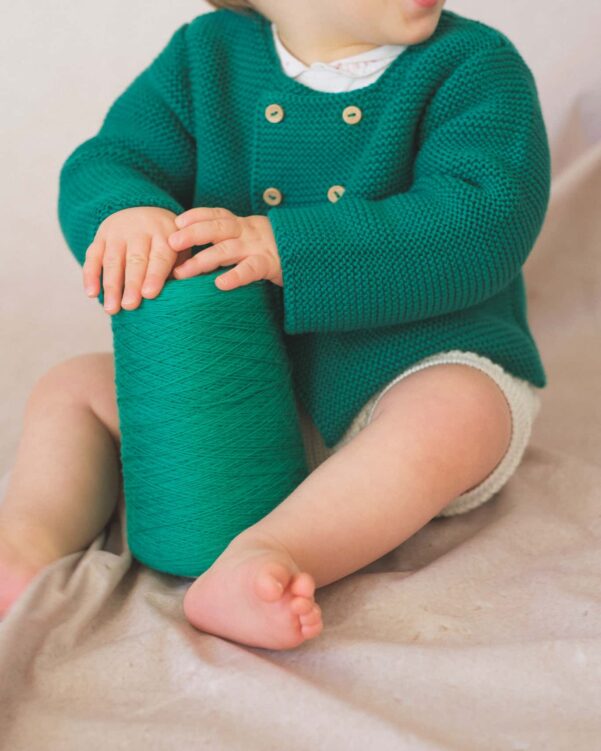 Brassière Bébé Avec Liseré – Marine/écru, Boutonnage Latéral, Coton Doux, Pour 1 Mois Et 3 Mois