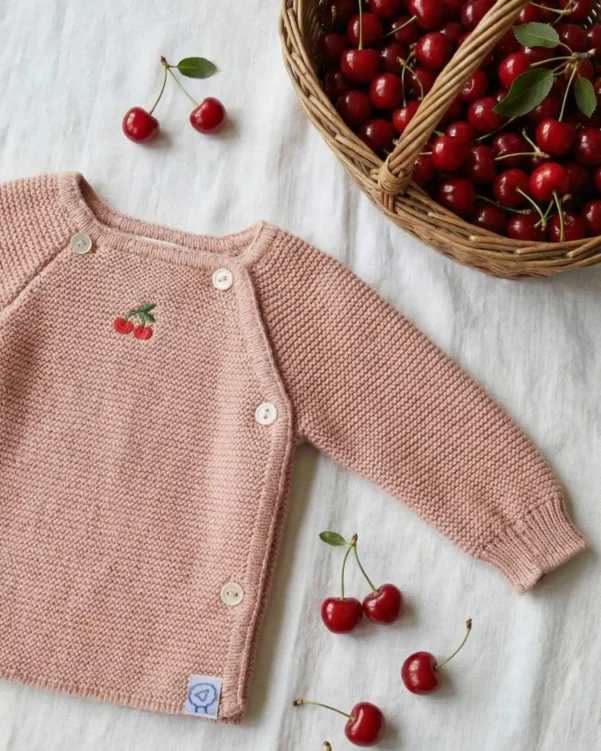 9200400-B0100 brassière bébé broderie cerise