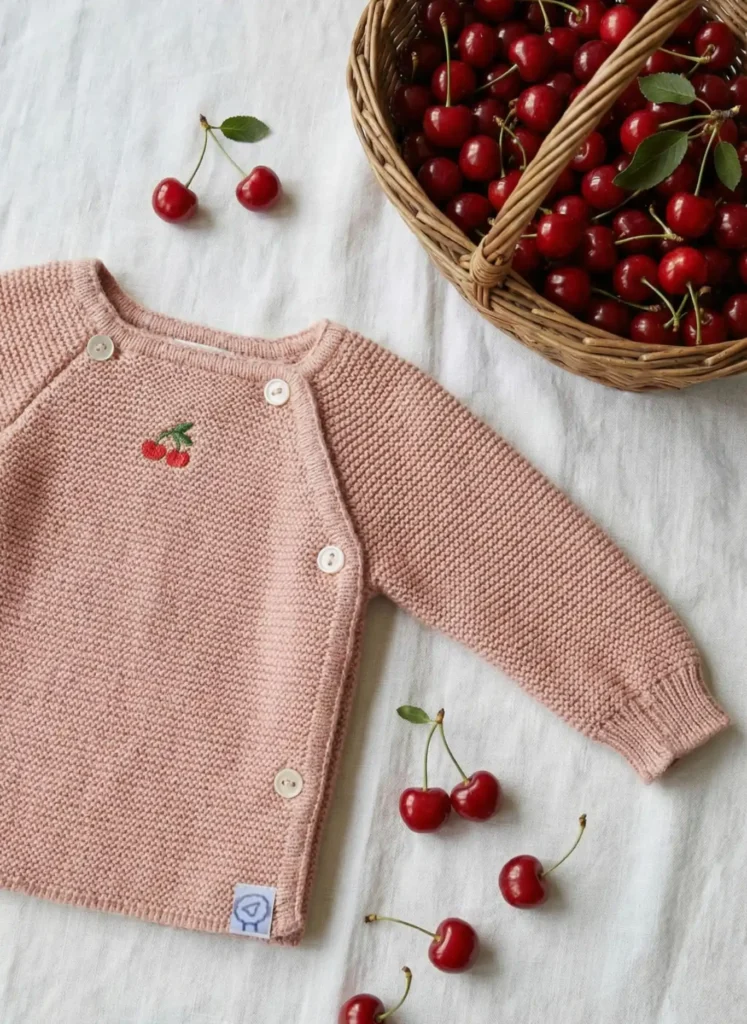 9200400-B0100 brassière bébé broderie cerise