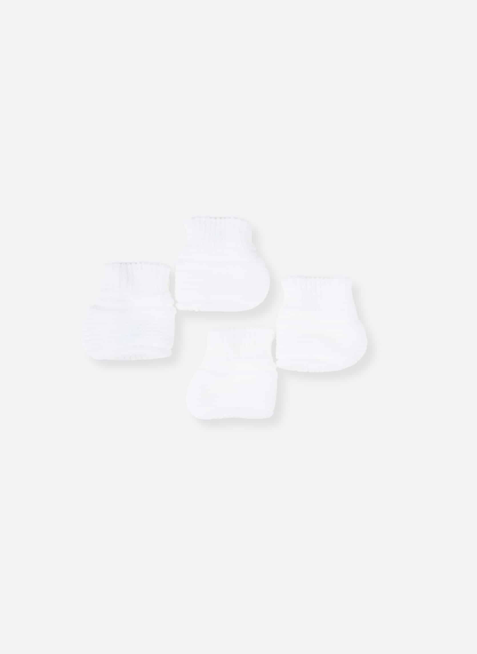 Lot de 2 paires de bottons bébé naissance blancs, tricotés en France