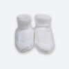 Chaussons bébé 100% laine en laine mérinos Cashwool, coloris blanc