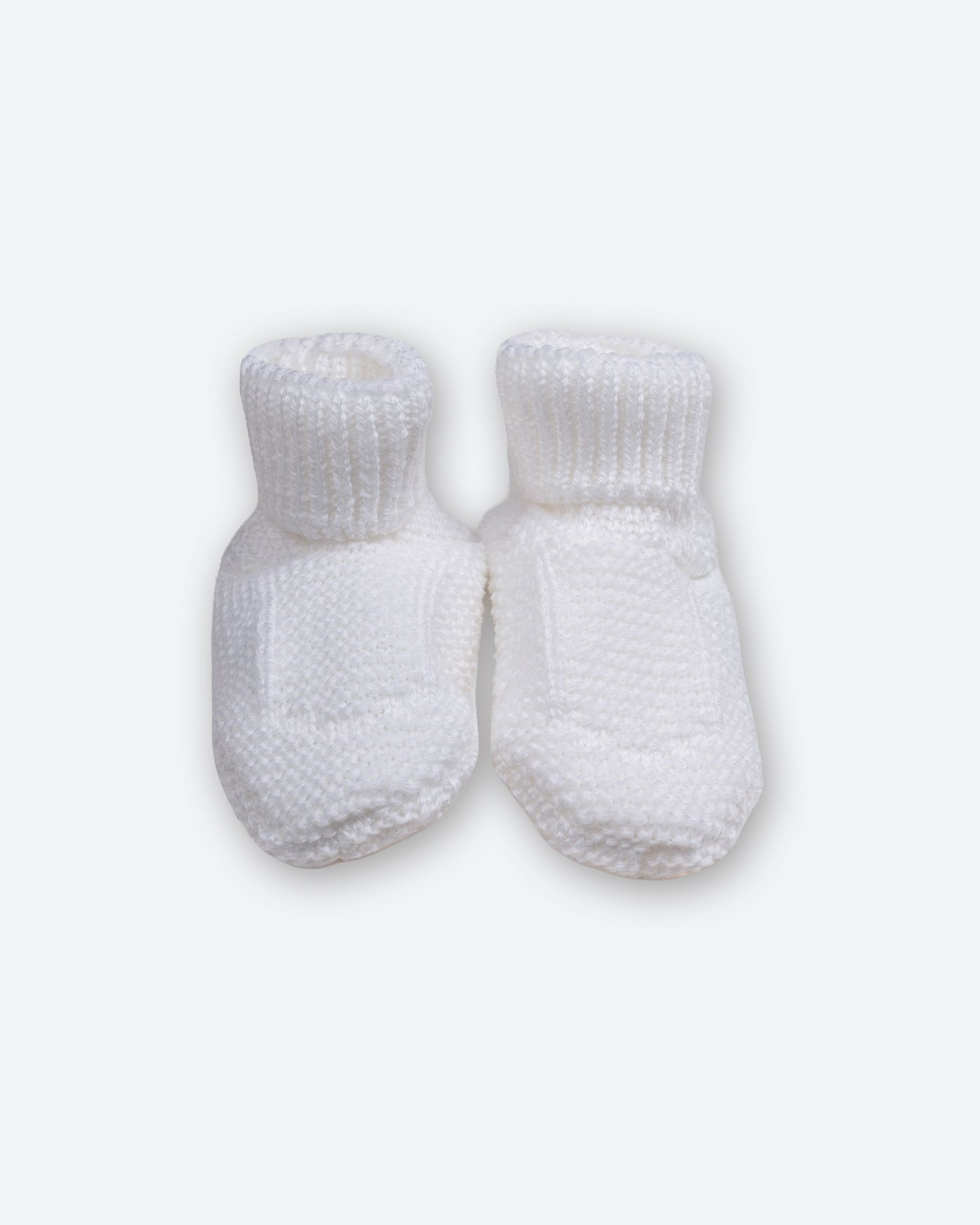 Chaussons bébé 100% laine en laine mérinos Cashwool, coloris blanc