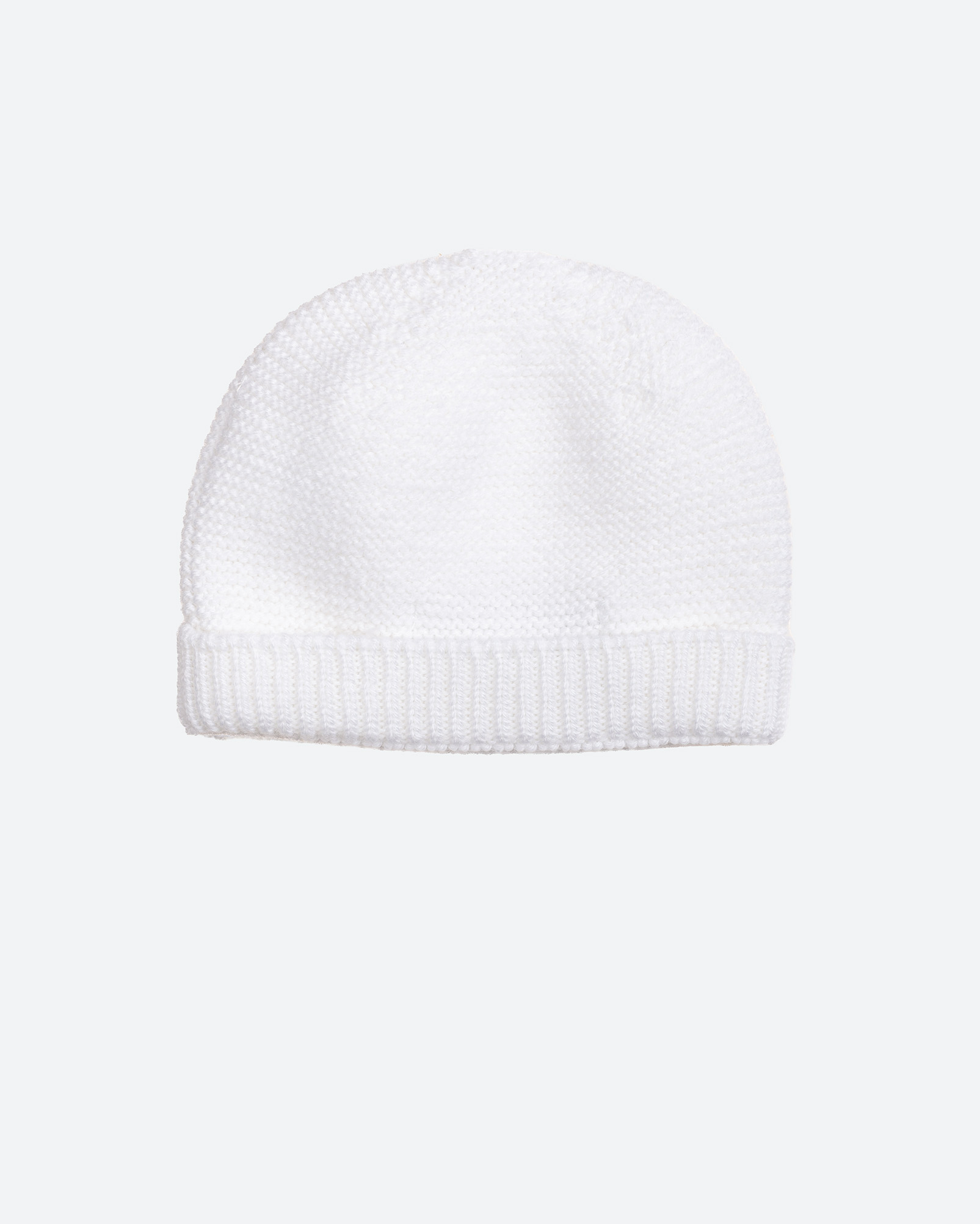 Bonnet bébé 100% laine en laine mérinos Cashwool, coloris blanc