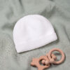 Bonnet bébé 100% laine en laine mérinos Cashwool, coloris blanc