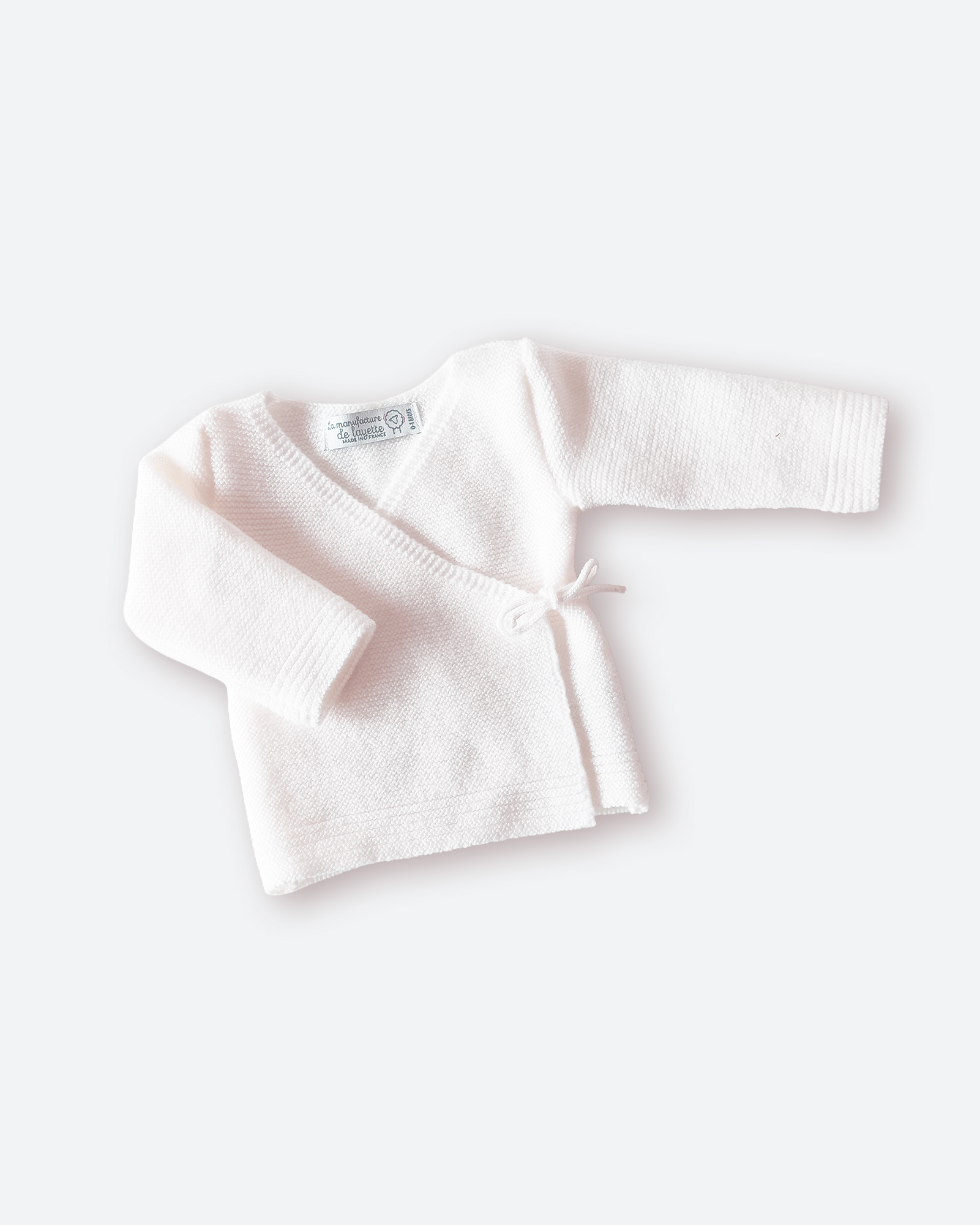 Brassière bébé 100% laine en laine mérinos Cashwool, coloris blanc